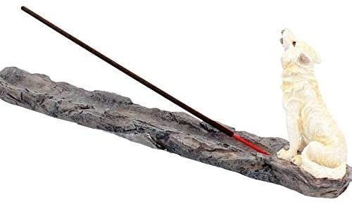 Magicun N.Giftware~Wolf Call Incense Burner 29cm White