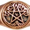 Copper Pagan Tree Pentacle Pentagram Ring (Size 5-12)