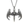 Gothic Hop Skull Cross with wing Pendant Necklace For Men Gift Jewelry