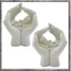 Light Collection~Shelter Set of 2 7cm, Resin, White