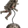 Magic  Collection~6 1/8 Inch Zero G Astronaut Moon Landing Space Walk Cold Cast Resin Bronze Finish Statue Home Decor