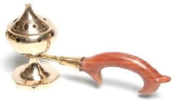 Witchcraft~Accessories - Brass Burners Incense Burner with Wood Handle