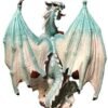 Magic  Collection~Blue Green Snow Dragon Statue Hand Painted Fantasy Figurine Collectible