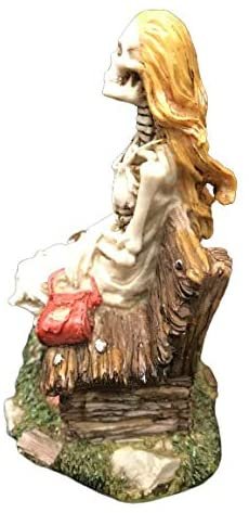 Magic  Collection~Hand Painted Skeleton Waiting for The Perfect Man Bride Bachelorette Figurine Statue 5 inch Tall