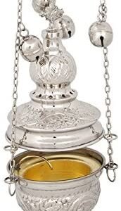 Witchcraft~Nickel Plated Christian Church Thurible Incense Burner Censer (127 N)