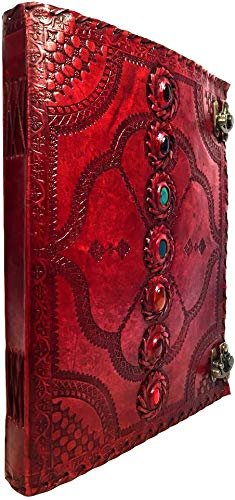 Witchcraft~Seven Stone Vintage Handmade Large Leather Journal Book of Shadows Notebook Office Diary College Book Poetry Book Sketch Book 13 inch