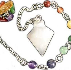 Witchcraft~GP7SEL Selenite 7 Chakra Pendulum
