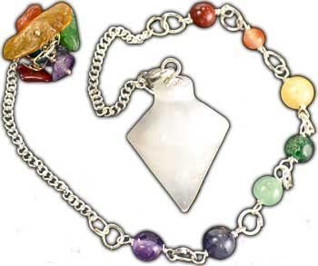 Witchcraft~GP7SEL Selenite 7 Chakra Pendulum