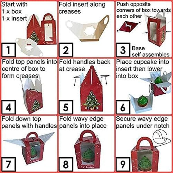 White with Silver and Gold Design, Congratulations, Anniversary or Invitation Individual Cupcake Boxes or Cookie Boxes, Pack of 25 Colorful Custom Designs, Premium Cake Box.