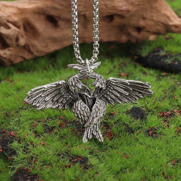 Retro Gothic Mystical Angel Wings Pendant Necklace