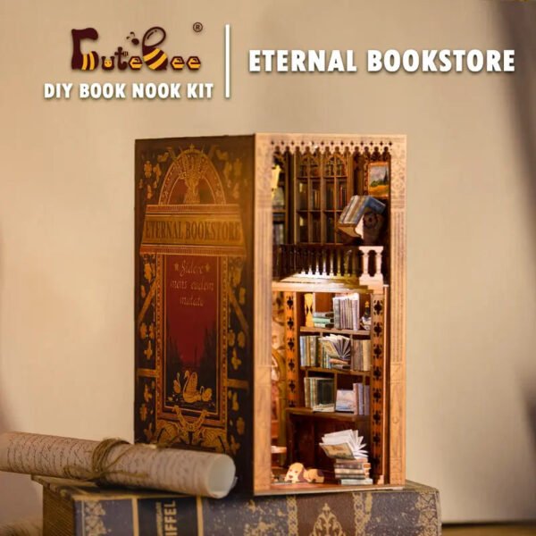 【HOT SALE/ the BEST GIFT/EXQUISITE Decorations/Magic Pharmacist】Cutebee DIY Book Nook Kit Miniature House Magic Pharmacist Gift Ideas Bookshelf Insert for Birthday Gift with Cover