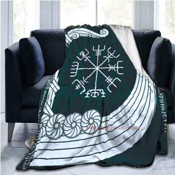 The Vikings Ancient Scandinavian Norse Runes axes 3D Soft Throw Blanket  Lightweight Flannel Blanket