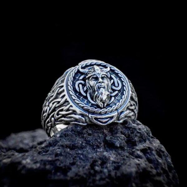 925 sterling silver color New retro Thai silver Nordic Celtic Viking style head ring