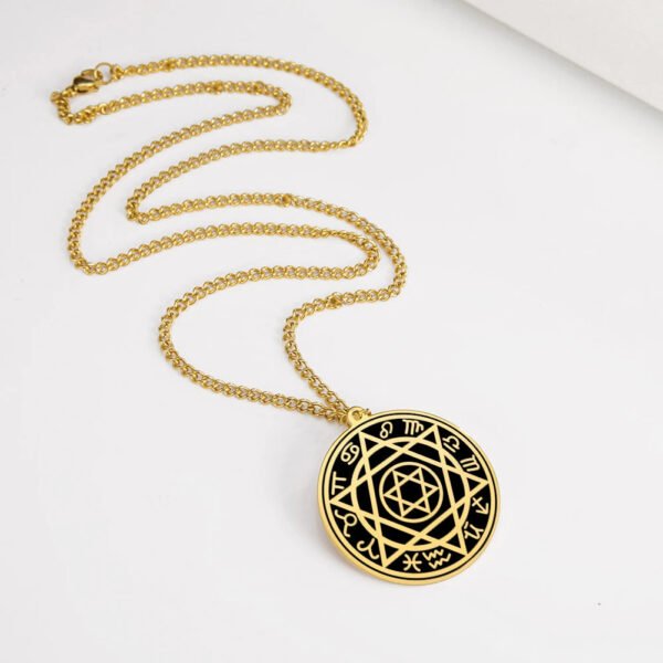 Talisman Seal Solomon Six-pointed Star 12 Constellation Pendant Hexagram Stainless Steel Necklaces