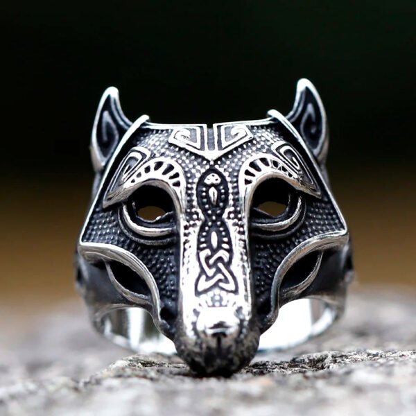 Viking wolf Ring Punk animal Ring Fancy Halloween Jewelry