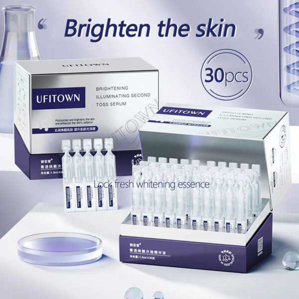 30Pcs/SET Whitening Face Serum Remove Dark Spots Melanin Brighten Shrink Pores Niacinamide Moisturizing Arbutin Fade Fine Lines