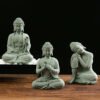 Buddhist Ornament Buddha Statue Zen Ornament Buddhist Figurines Sandstone Artwork Oriental Culture Ornament Home Ornament