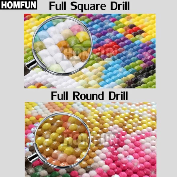 HOMFUN Full Square/Round Drill 5D DIY Diamond Painting "Text landscape" 3D Embroidery Cross Stitch 5D Home Decor Gift