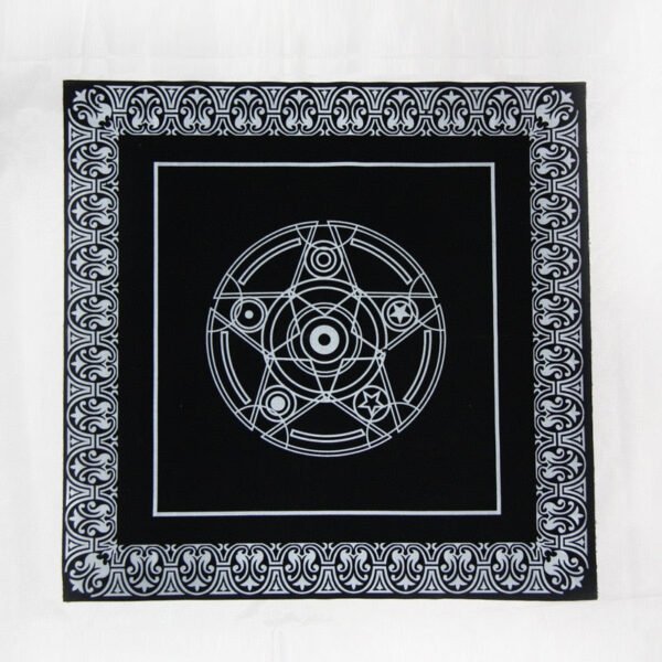 49*49cm Black Tarot game Tablecloth divine tool flannelette Beautiful Star pentacle Game Tarot Board Game mat Accessories Tarot &Divination