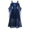 2023 New Medieval Witch Dress For Women Halloween Carnival Women Plus Size Cold Shoulder Butterfly Sleeve Halloween Gothic Dress