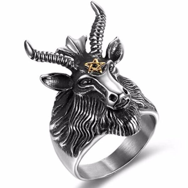 Gothic Ring Satan Ram Goat Ring Gothic Halloween Jewelry