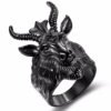 Gothic Ring Satan Ram Goat Ring Gothic Halloween Jewelry