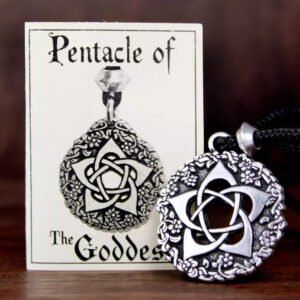 4a117b2a0cfa7bfab7fbaedfe93c164e Pewter Pentacle of the Goddess Pendant Pentagram Necklace Wicca Witch Talisman