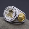Ancient Free And Accepted Masons All Seeing Eyes Scottish Rite Masonic 925 Sterling Silver Ring