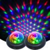 Disco Party Light Night Light 2 in 1 Flashes with Music Sound Activated Multicolor Disco Ball Rechargeable Battery Operated Mini Disco Ball…