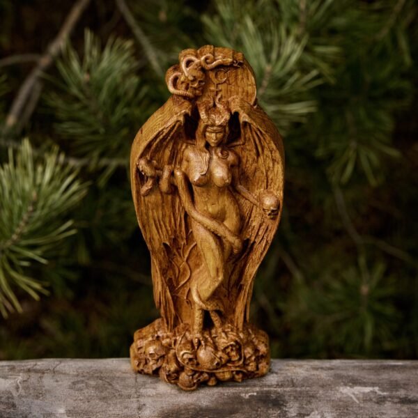 Wooden Lilith Statue - A Sacred Channel to Inner Strength