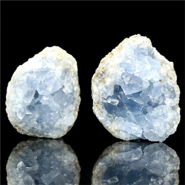 Celestite Geode Natural Crystal Quartz Stone Geomantic Omen Healing Mineral Rock Home Decor Blue Crystal Hole