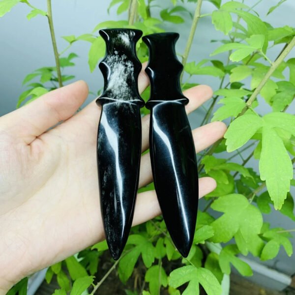 Obsidian Knife –  Black Obsidian Crystals  Polishing Stone Crystal Dagger for Spiritual Healing and Protection