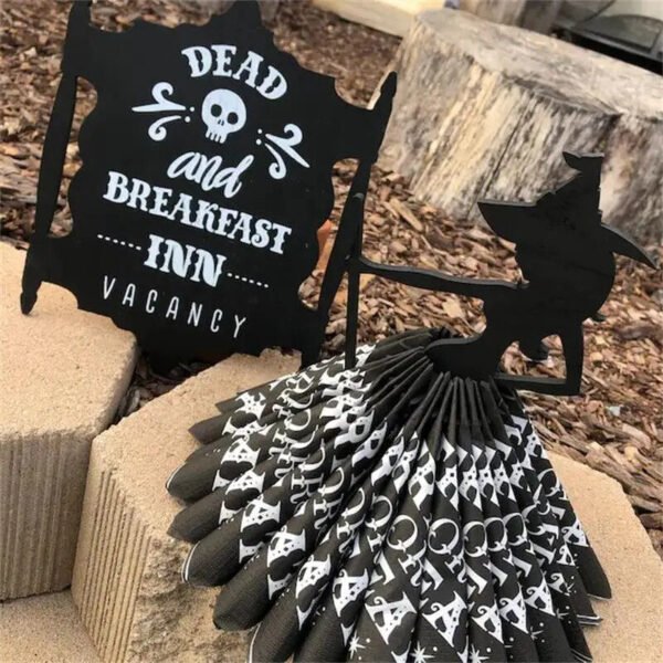 Wooden Witch Napkin Holder Halloween Witch Statue Napkin Holder Table Decor Organizer For Halloween Style Napkin Storage