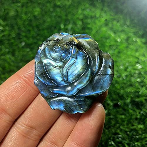 1 pcs Natural Labradorite Quartz Crystal Flower Skull Carved Skull Reiki Healing