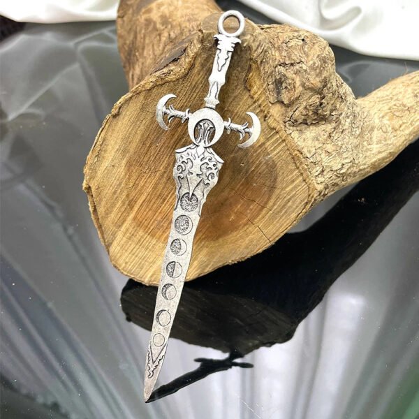Vintage Vikings Lunar Phase Sword Hair Stick for Women Norse Cross Moon Hairpins Gothic Wicca Witch Headwear Punk Female Jewelry