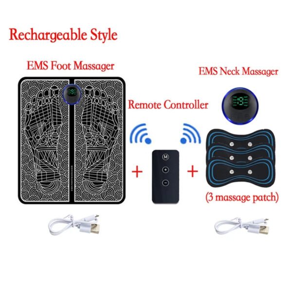 Smart Electric Foot Massager Pad Foldable EMS Muscle Stimulation Massage Mat Improve Blood Circulation Relief Pain Relax Feet