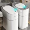Joybos Smart Sensor Trash Can Intelligent Induction Bathroom Home Electronic Trash Can Automatic Bagging Induction Trash Can 14L