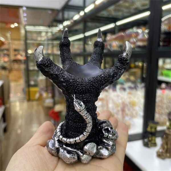 4inch Dragon Claw Sphere Holder Relief Skull Snake Crystal Magic Ball Display Stand Resin Crafts Ornament Collectable Decorative