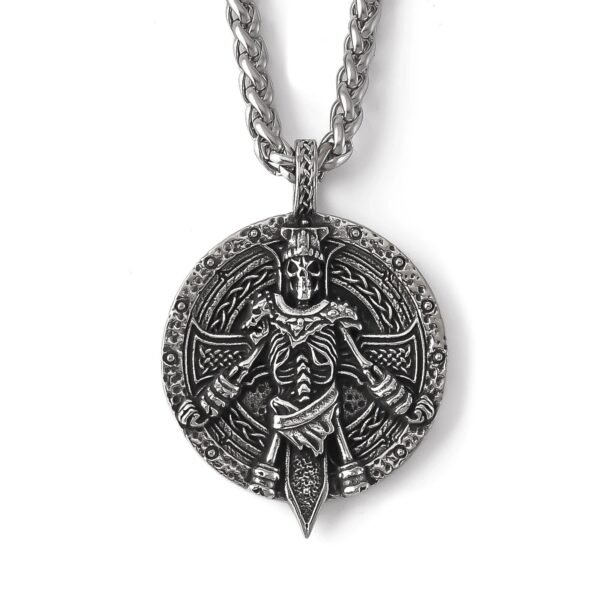 4mm Wheat Chain Stainless Steel Celtic Warrior Pendant Necklace For Men
