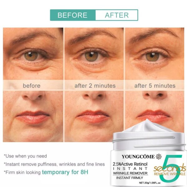 5 Seconds Retinol Anti-Wrinkle Cream Instant Anti Aging Firming Lifting Fade Fine Line Face Cream Moisturizing Nourish Skin Care