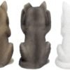 Animal Collection~ B4472N9 Three Wise Wolves 10cm Figurine, Resin, Grey, One Size