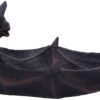 Dark Collection~Winged Watcher Bat Trinket Holder Jewellery Dish, Polyresin, Black, 24.1cm