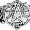 Sterling Silver Heart Pentacle Wiccan Pentagram Ring (Size 4-15)