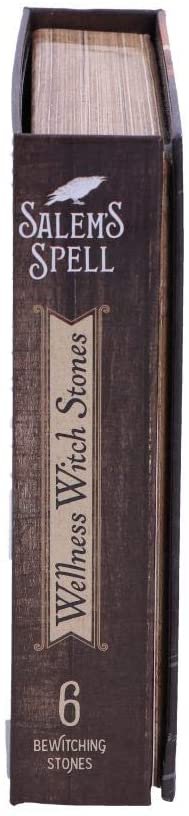 Wiccan Collection~Salem's Spell Kit Set of Six Witches Wellness Stones in Decorated Box, Brown, One Size
