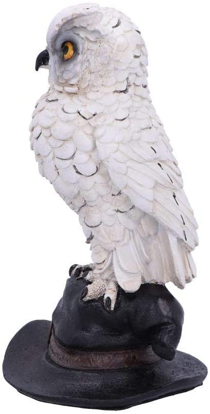 Wiccan Collection~Soren White Horned Owl Perched on a Witches Hat Figurine, 15.3cm