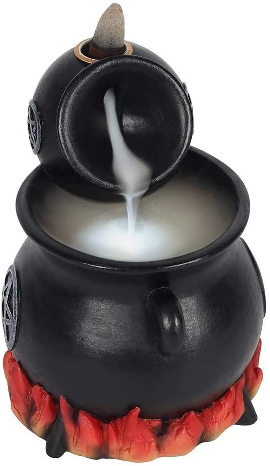 Spirit of Equinox Cauldrons With Flames Bac k Flow Incense Cone Burner