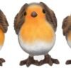 Animal Collection~ Three Wise Robins 8cm Figurine, Brown