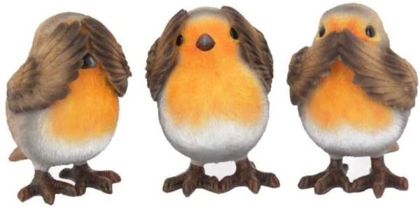 Animal Collection~ Three Wise Robins 8cm Figurine, Brown