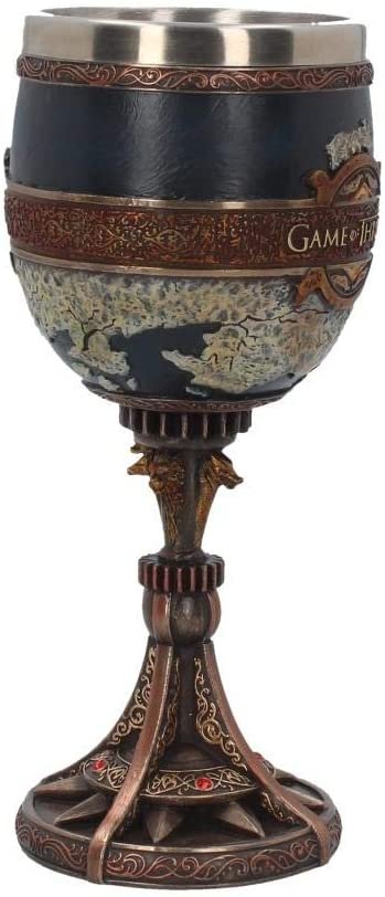 Magicun N.Giftware~Seven Kingdoms Game of Thrones Goblet 17.5cm Bronze, Resin w/stainless steel insert, One Size