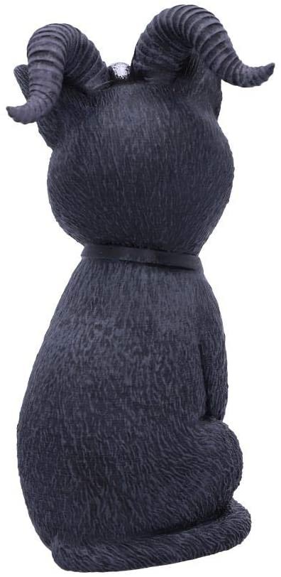 Magicun N.Giftware~Pawzuph Horned Occult Cat Figurine, Polyresin, Black and Silver, 11cm